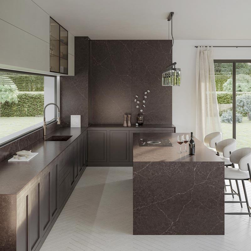 Plan de travail en Quartz Silestone® Château Brown jum